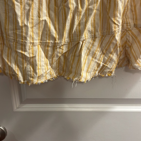 Cloth & Stone medium yellow& white strip strapless distressed style mini dress - Picture 3 of 4
